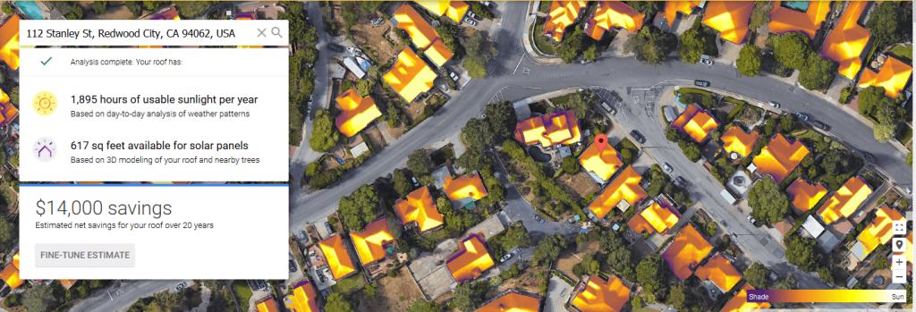 Google features sunroof project
