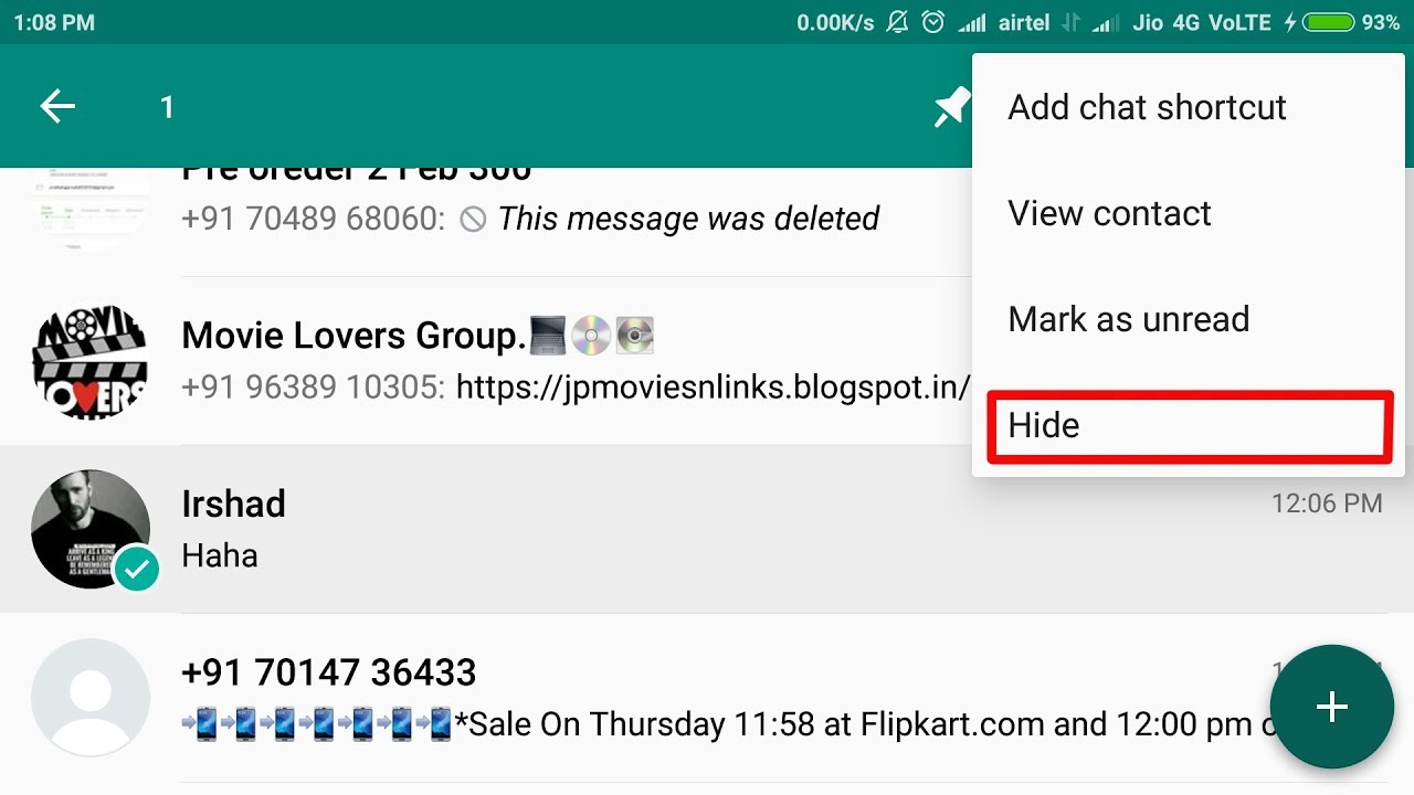 How To Hide Chat In WhatsApp
