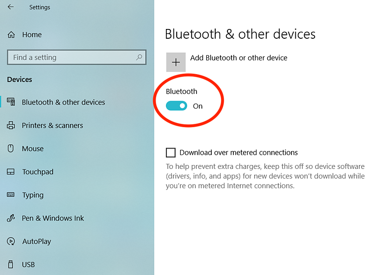 on-bluetooth-service-on-windows-10